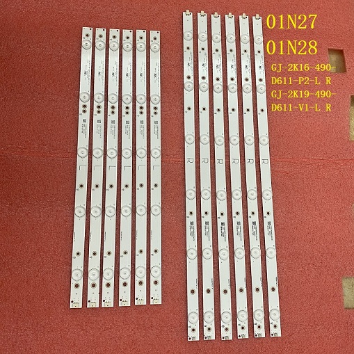 12pcs led bar For 49PUF6701 49PUH4900 49PUT4900 49PFS5301 01N27 01N28 GJ-2K16-490-D611-P2-L R