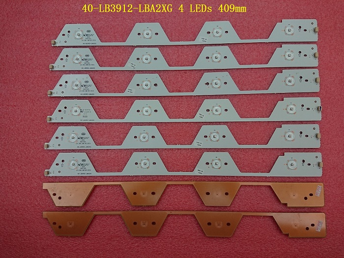 8 Pieces Toshiba 39L2300C LED strip 40-LB3912-LBA2XG 4 LEDs 409mm