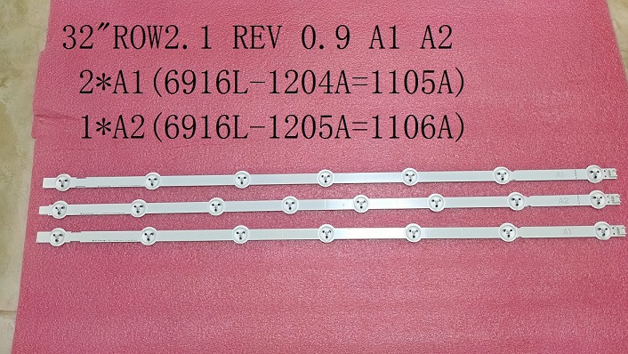 Kit 3pcs LED strips 6916L-1204A 6916L-1205A 6916L-1105A 6916L-1106A 6916L-1295A 6916L-1296A