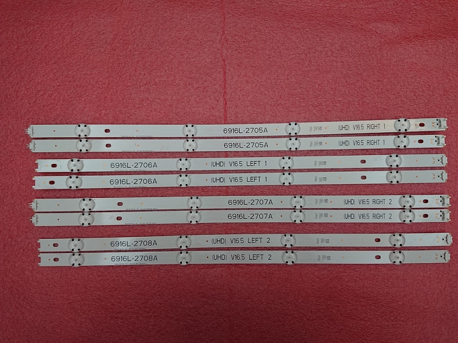 8 PCS/set LED strip for LG 49UH603V 49UH620V  6916L-2705A 6916L-2706A 6916L-2707A 6916L-2708A