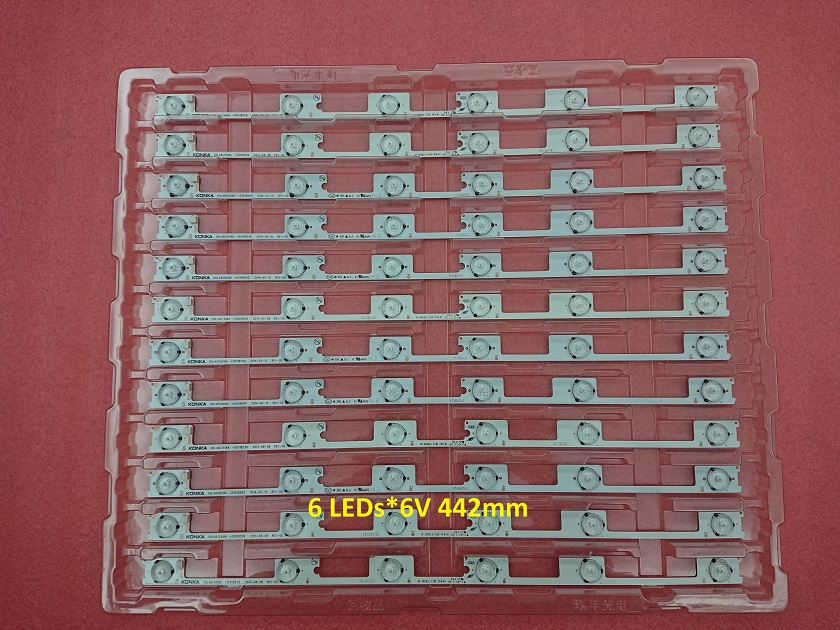 10 PCS*6 LEDS*6V 442mm LED strip for KONKA KDL48JT618A KDL48JT618U 35018539 35018540