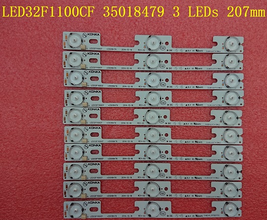 10 Pieces/lot LED strips for KONKA LED32F1100CF 35018479 3 LEDs*3V 207mm