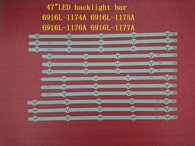(Original)12pcs LED strip for LG 47LA620S 47LN5400 6916L-1174A 6916L-1175A 6916L-1176A 6916L-1177A