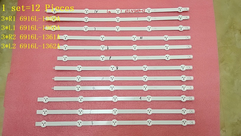 1 set=12 Pieces LED strip 6916L-1359A 6916L-1360A 6916L-1361A 6916L-1362A,1174A 1175A 1176A 1177A
