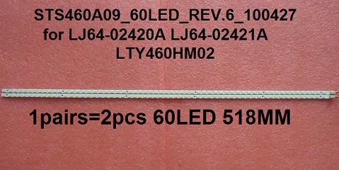 LED strip STS460A09_60LED_REV.6_100427 for LJ64-02420A LJ64-02421A LTY460HM02 1pairs=2pcs/lot 518M
